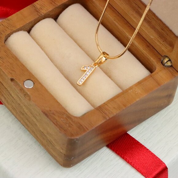 "Rose Gold Number 1 Pendant with Crystals – 18K Gold Plated Charm, XPPT1341 - Picture 5 of 13